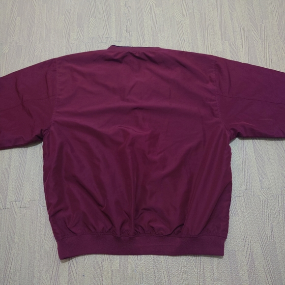 Vintage 90s Windbreaker Sweatshirt Men's Large Red Long Sleeve Rotary Club - Picture 8 of 14